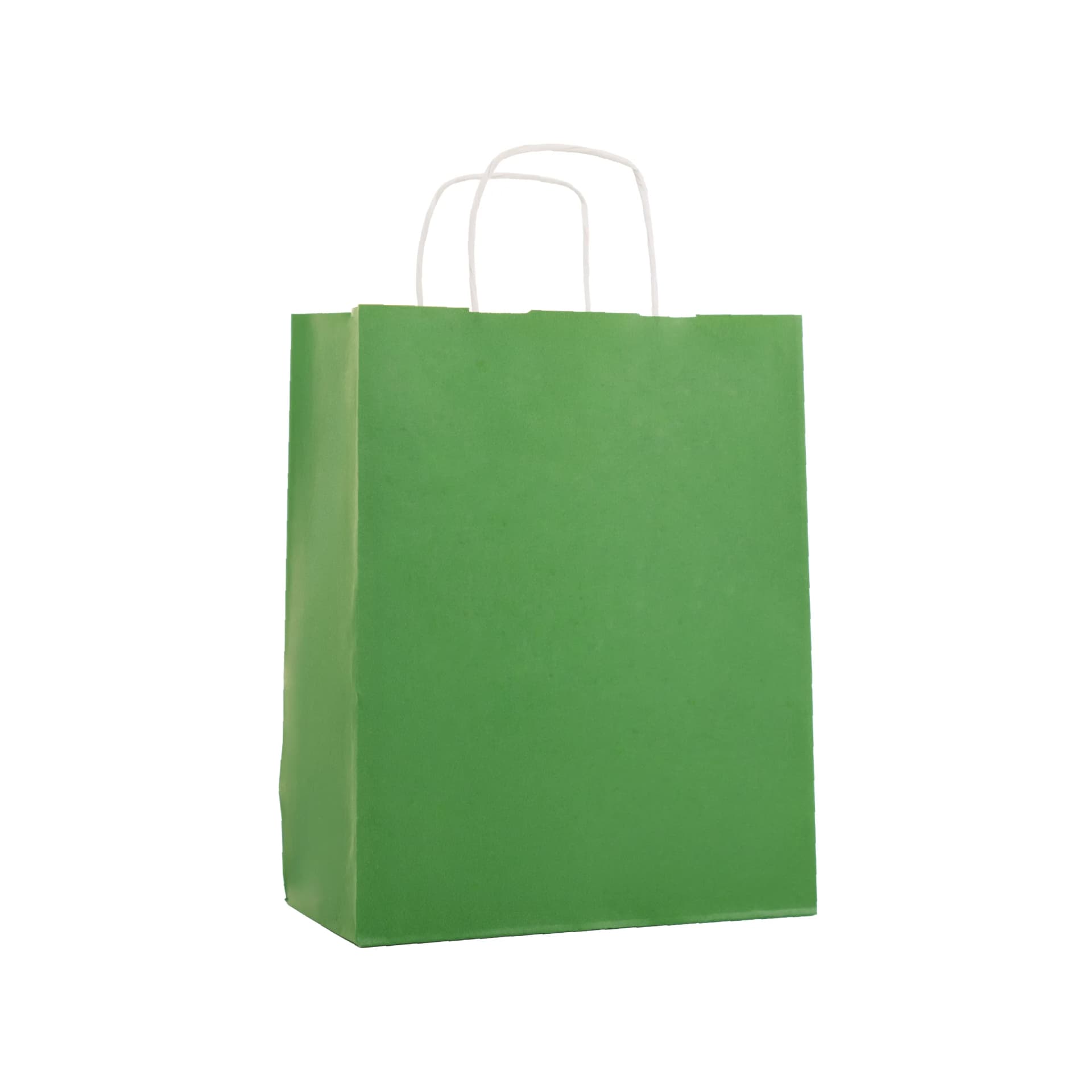 Büküm Saplı Yeşil Kraft Çanta 18x8x23 cm
