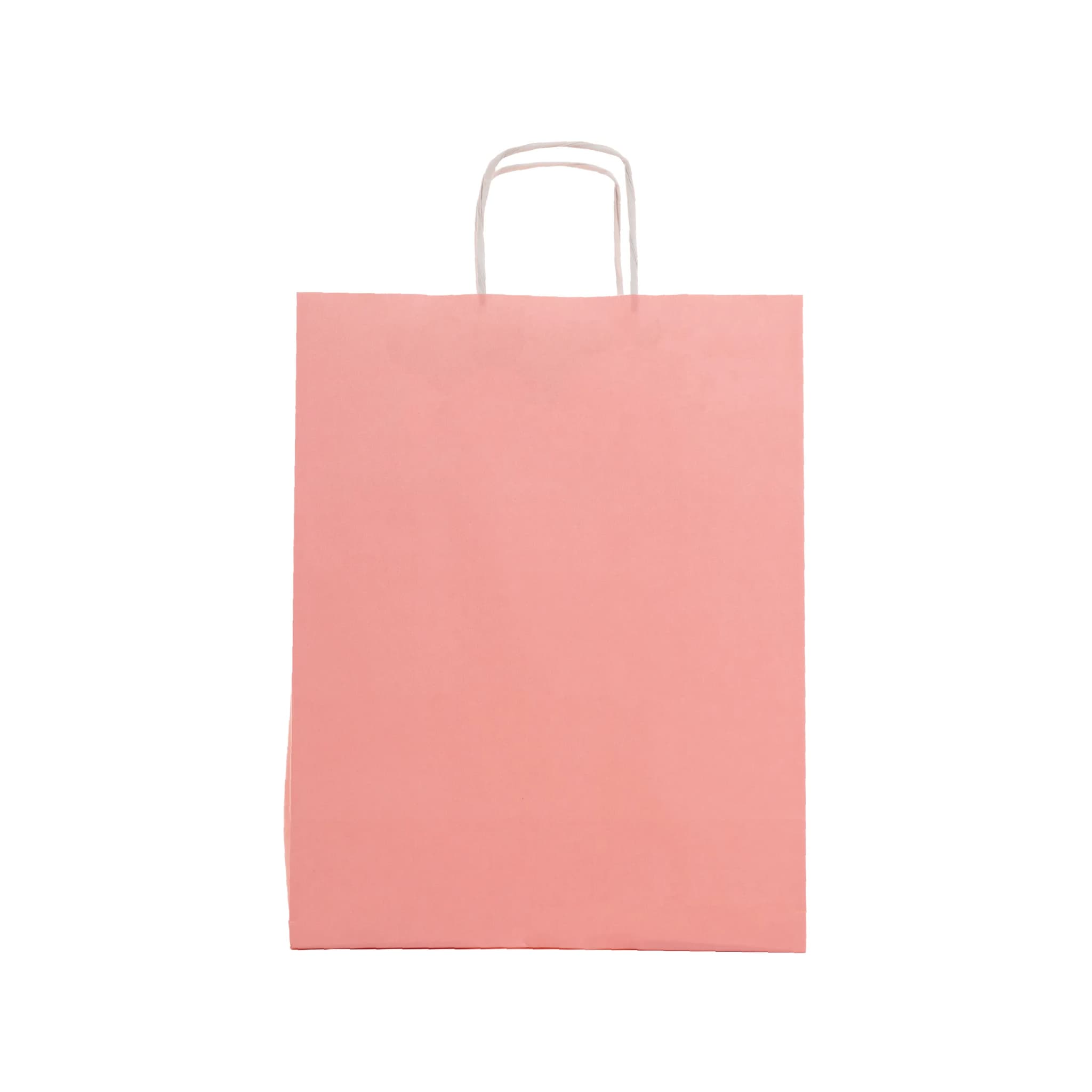Büküm Saplı Pembe Kraft Çanta 15x8x20 cm