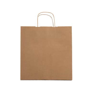 Büküm Saplı Esmer Kraft Çanta 33x20x33 cm