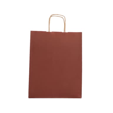Büküm Saplı Kırmızı Kraft Çanta 33x20x33 cm