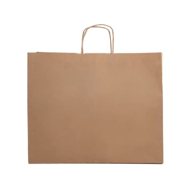 Büküm Saplı Esmer Kraft Çanta 38x25x36 cm