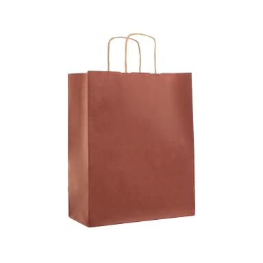 Büküm Saplı Kırmızı Kraft Çanta 25x12x31 cm