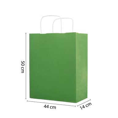 Büküm Saplı Yeşil Kraft Çanta 44x14x50 cm