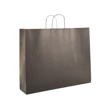 Büküm Saplı Siyah Kraft Çanta 20x10x22 cm