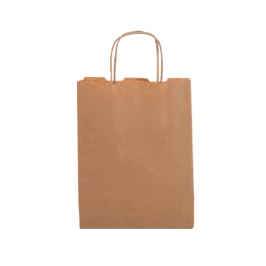 Büküm Saplı Esmer Kraft Çanta 15x8x20 cm
