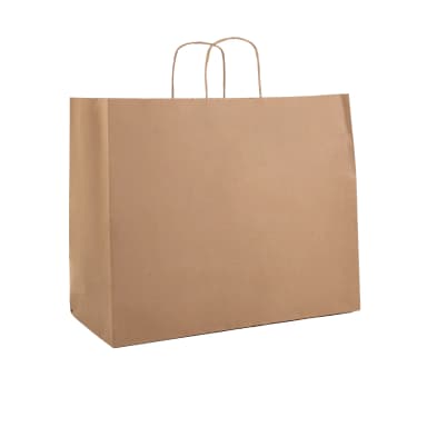 Büküm Saplı Esmer Kraft Çanta 38x25x36 cm