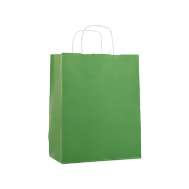 Büküm Saplı Yeşil Kraft Çanta 25x12x31 cm