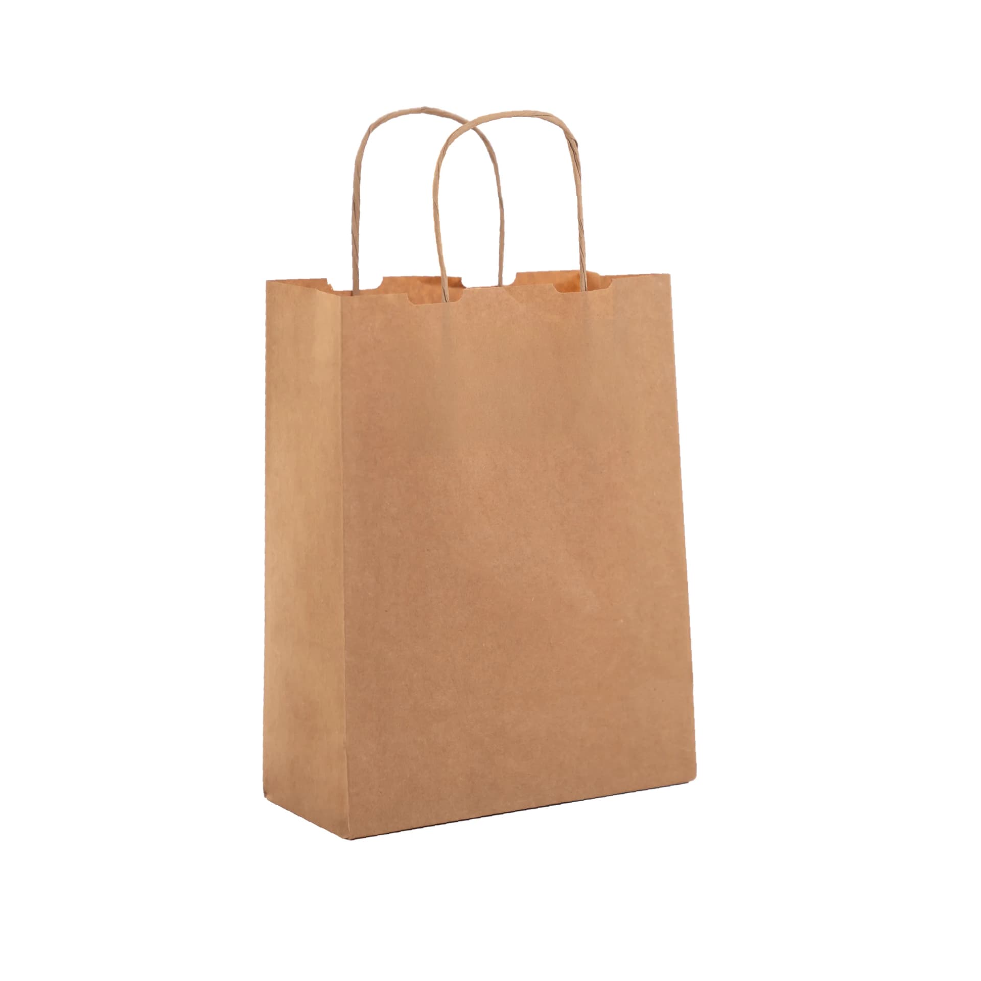 Büküm Saplı Esmer Kraft Çanta 15x8x20 cm
