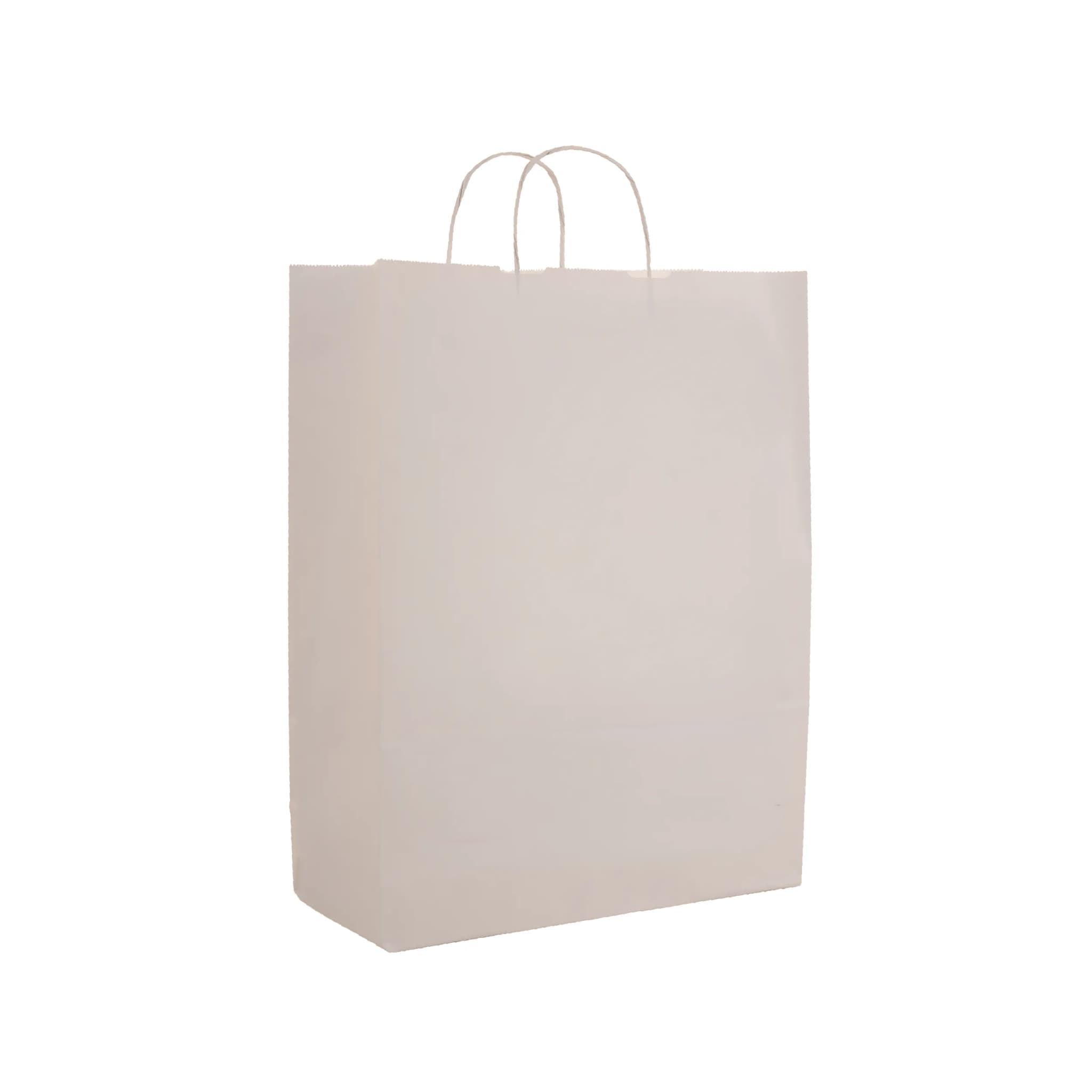 Büküm Saplı Beyaz Kraft Çanta 44x14x50 cm